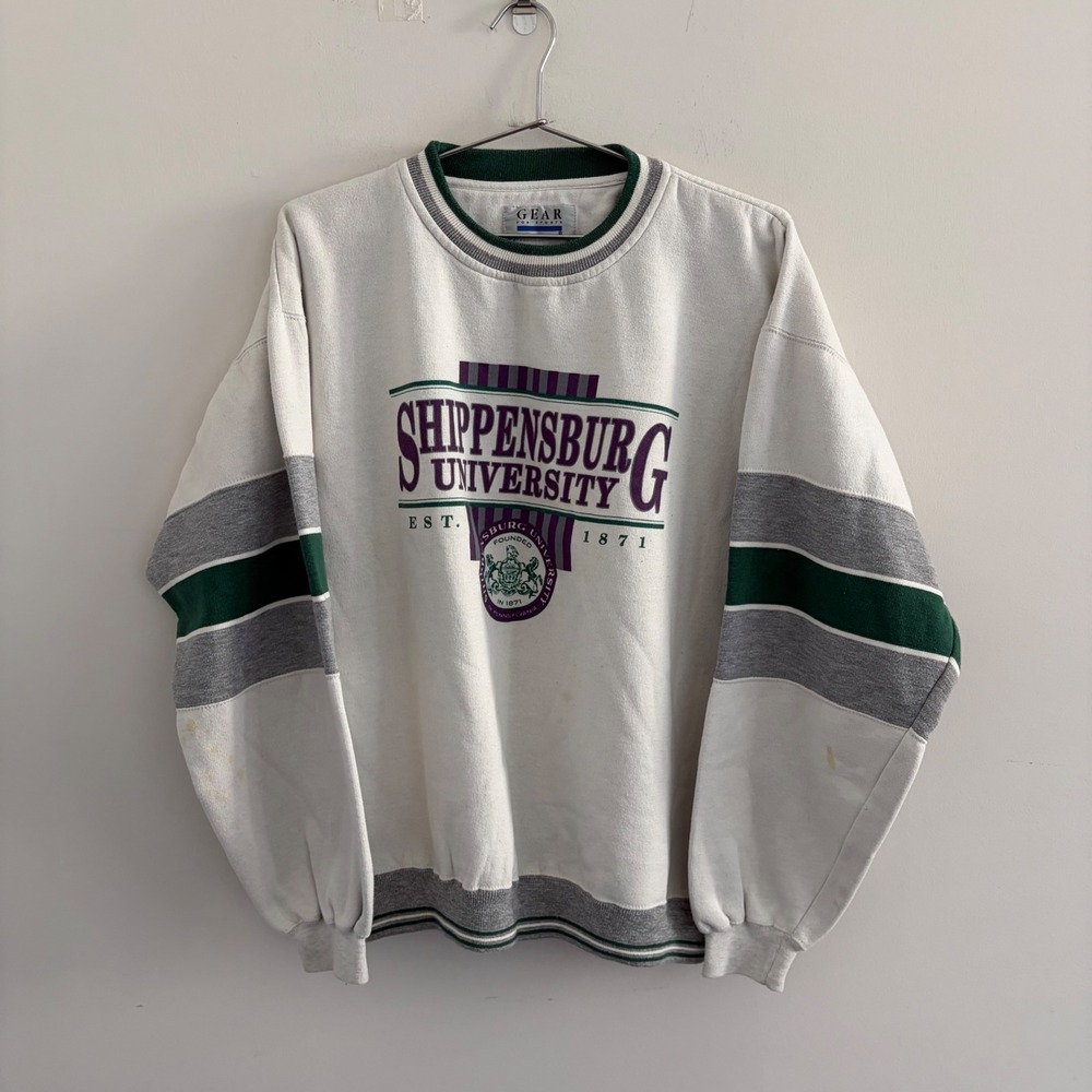 Vintage Gear For Sports Shippensburg University Sweatshirt Mens Large White